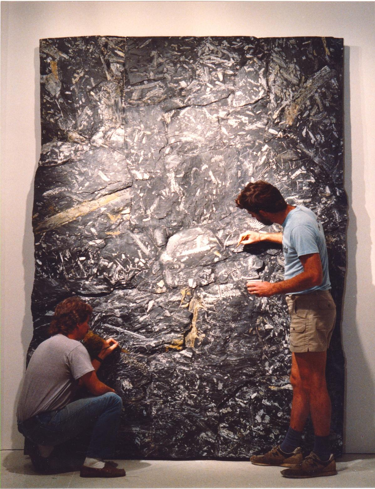 Hal and Jon finishing up the reconstructed fern slab at the Science Museum of Minnesota mid 1990s